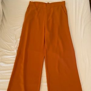 Blue Blush - orange rust palazzo wide leg pants- M